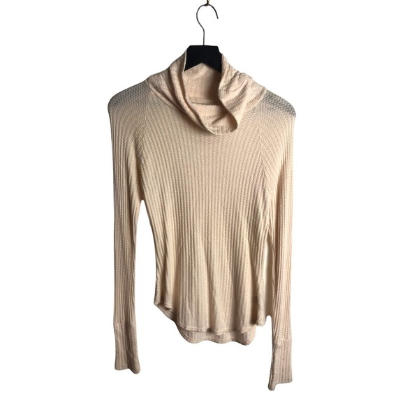 Chaser Raglan Sleeve Waffle Knit Turtleneck Top Small - Picture 3 of 4